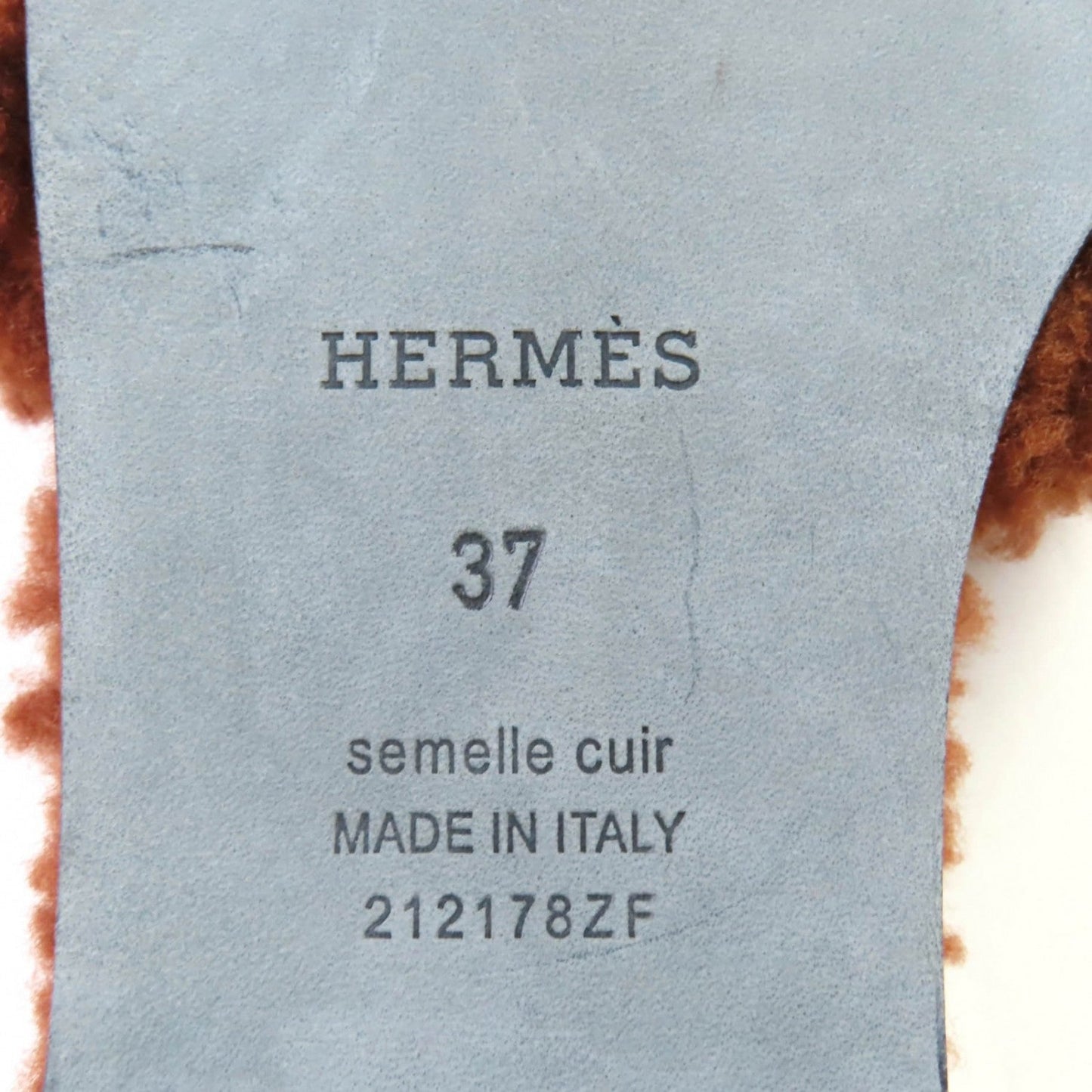 HERMES – Oran Sandals – Brown Mouton – Size 37 –