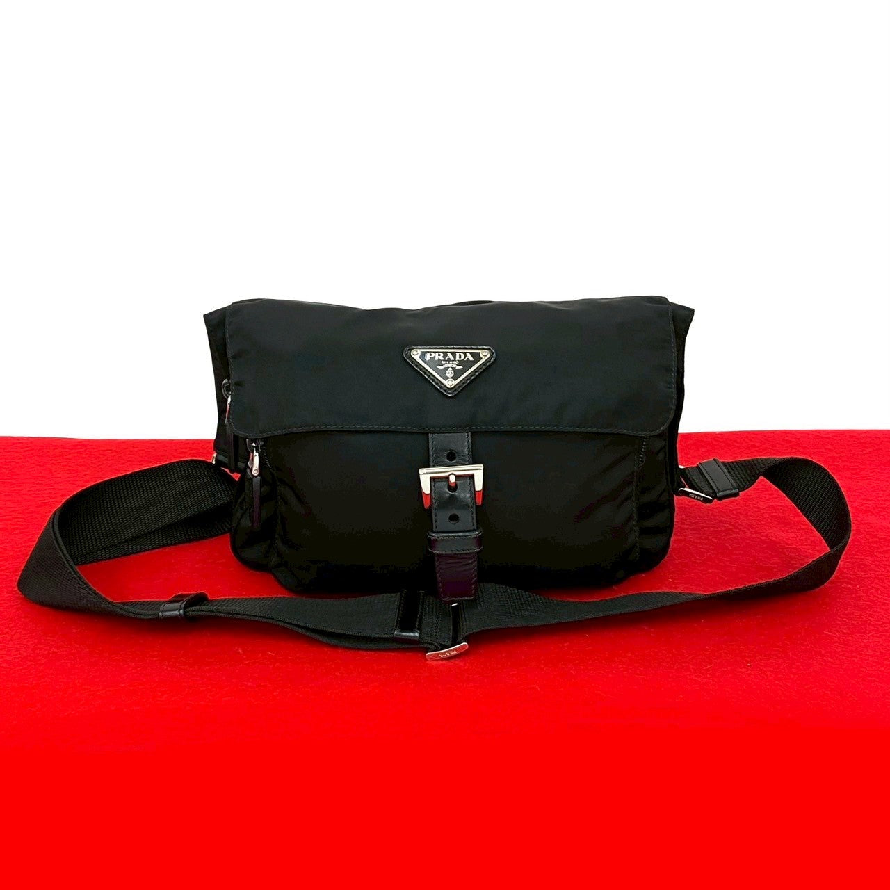 Prada Triangle Logo 100% Authentic Pre-Owned ✨Very Good Pre Owned Condition ~26% MSRP