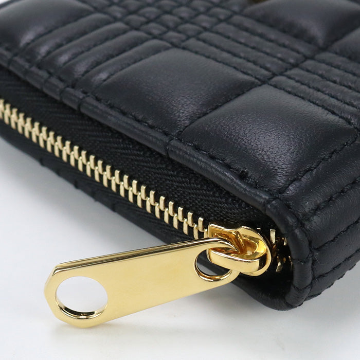 BURBERRY – Black Quilted Roller Zip Coin Case Wallet