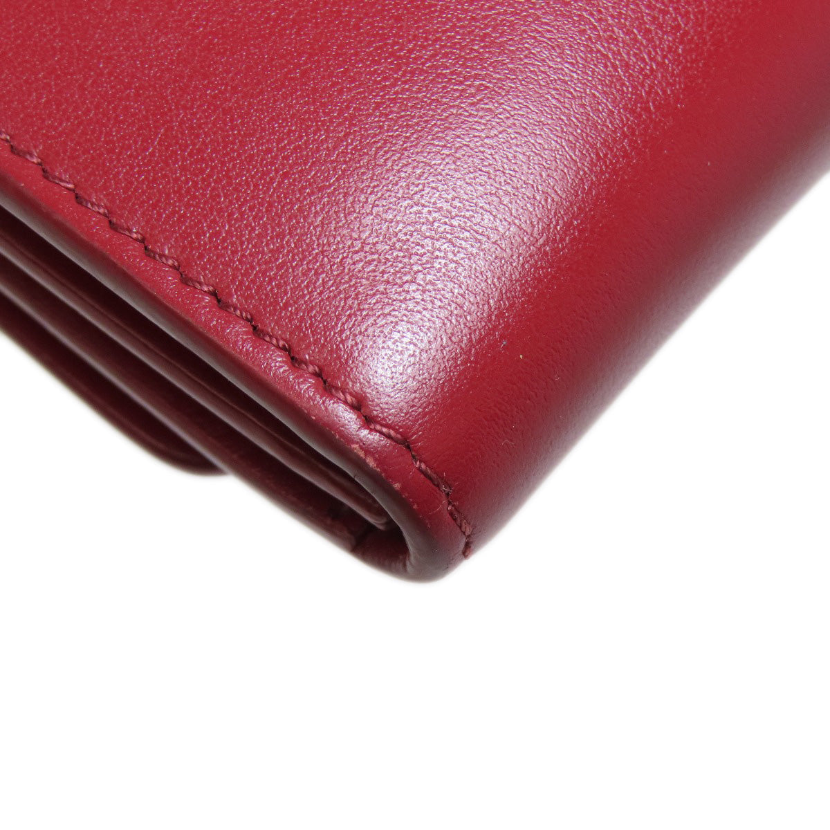 BURBERRY – Long Shoulder Wallet – Red Leather –