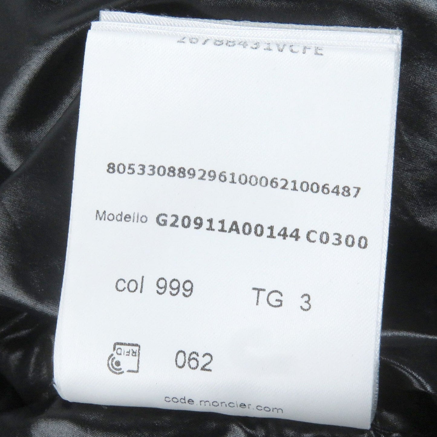 MONCLER – MONTCLA GIUBBOTTO Down Jacket – Black Nylon – Men’s Size 3