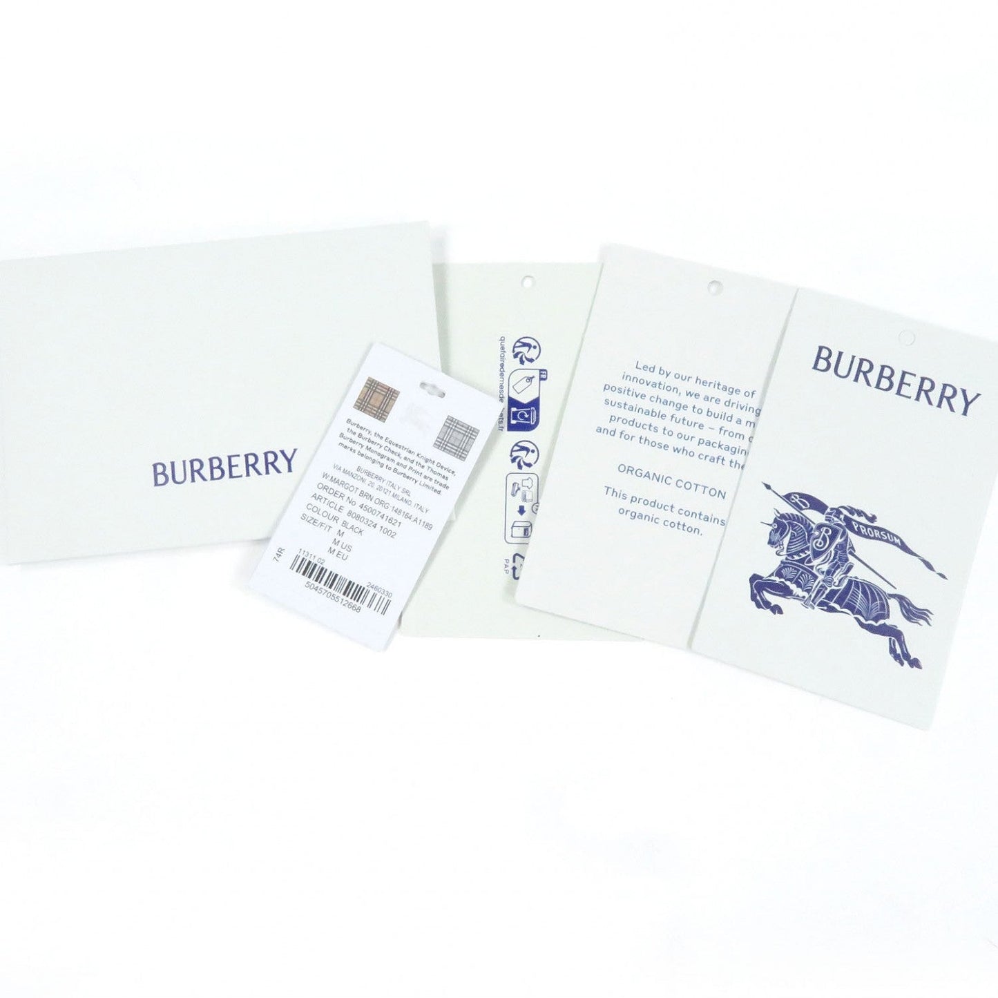 BURBERRY – Short Sleeve T-Shirt – Cotton Black size Medium-New