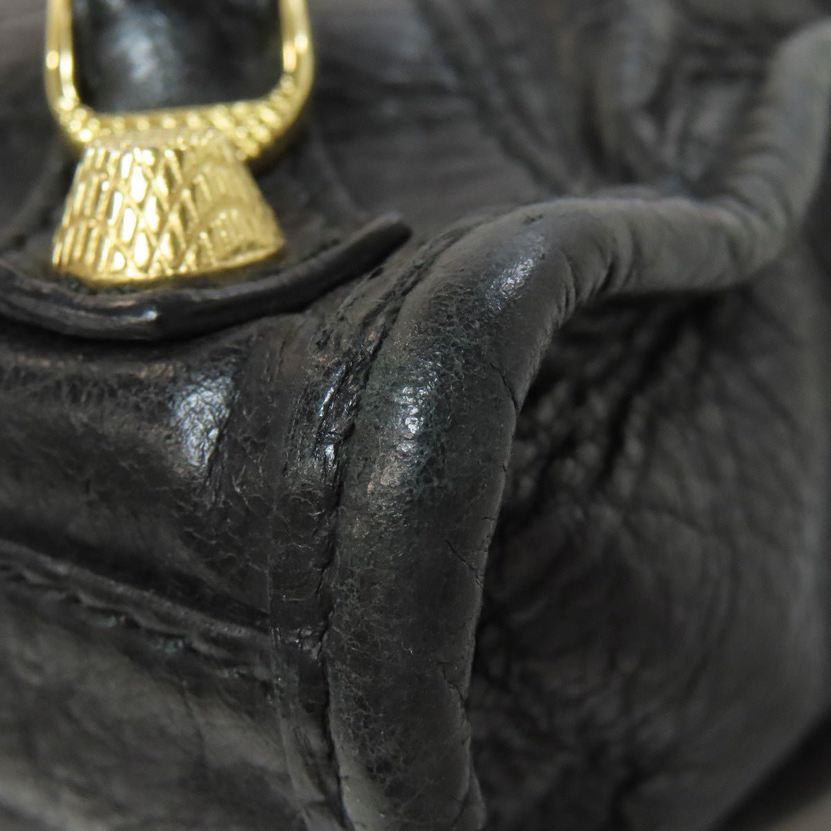 Balenciaga 00024768 by Nicolas Ghesquière – Giant Mini City Bag, 2WAY Style, Black Leather with Giant Gold Hardware, 2010s Collection, 100% Authentic Pre - Owned Item No. 75514657 - LLUXE.CA
