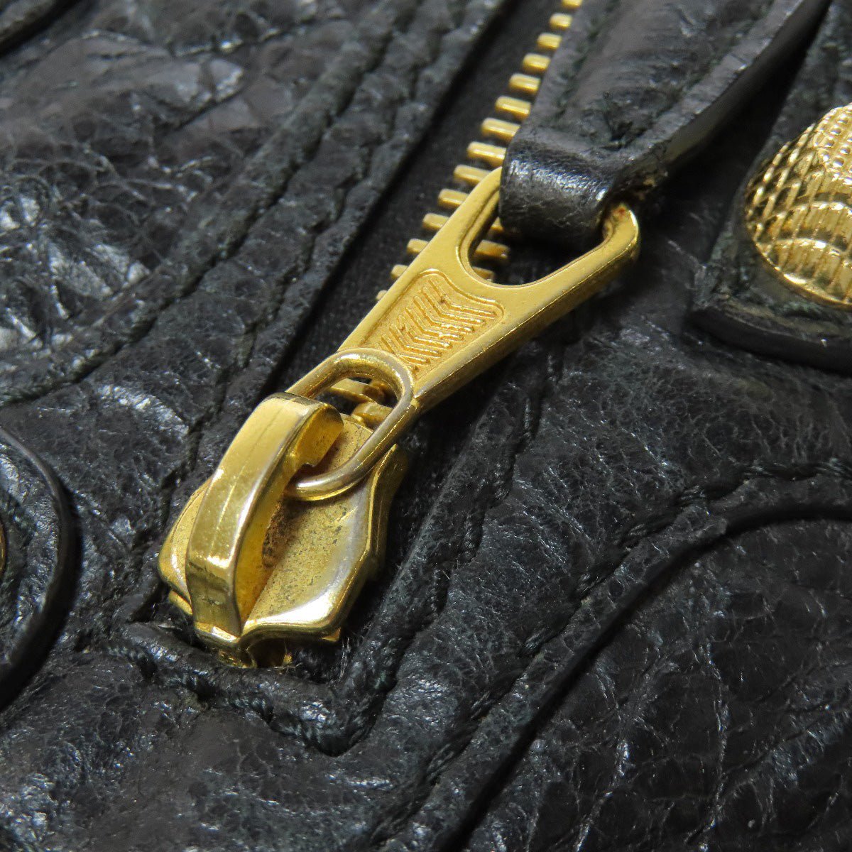 Balenciaga 00024768 by Nicolas Ghesquière – Giant Mini City Bag, 2WAY Style, Black Leather with Giant Gold Hardware, 2010s Collection, 100% Authentic Pre - Owned Item No. 75514657 - LLUXE.CA