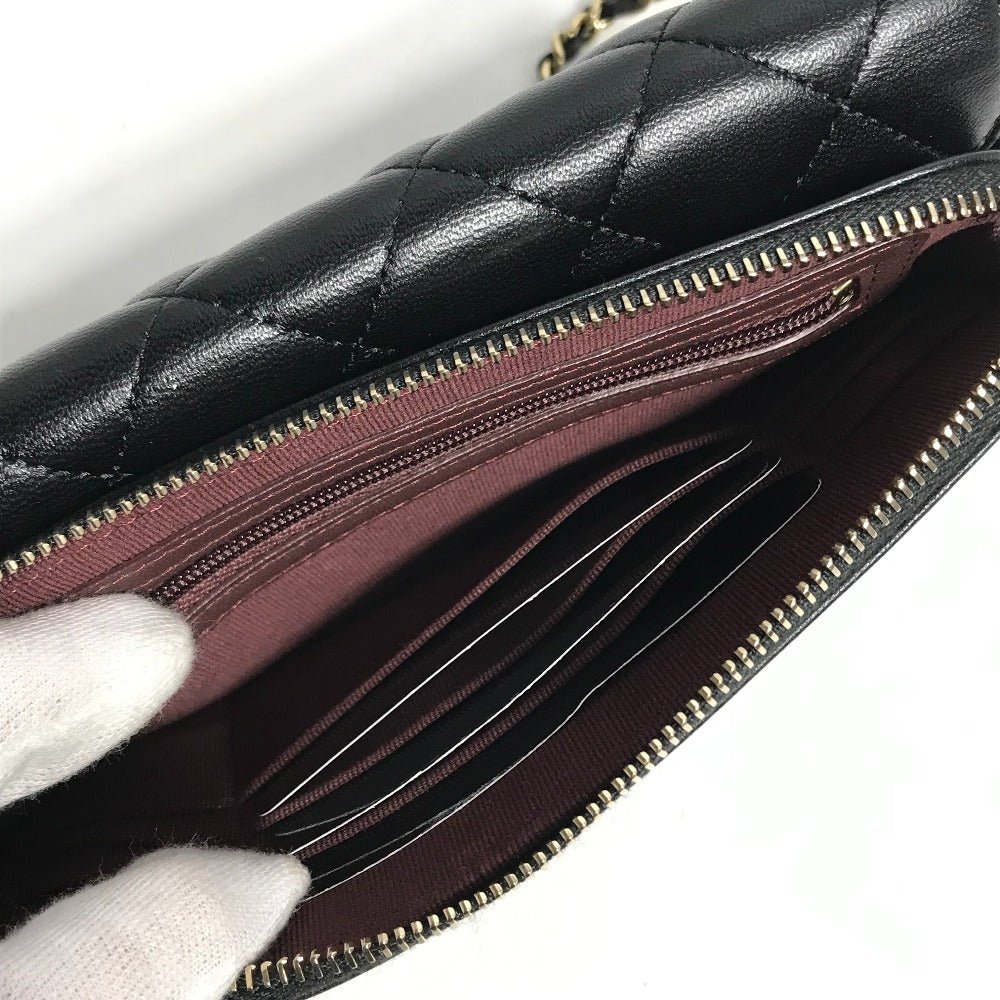 CHANEL AP2096 COCO Mark Phone Case Wallet on Chain in Black Lambskin – Matelassé Quilted, Item No. KO - 231114 - 29 Designed by Karl Lagerfeld (circa 2019), 100% Authentic Pre - Owned - LLUXE.CA
