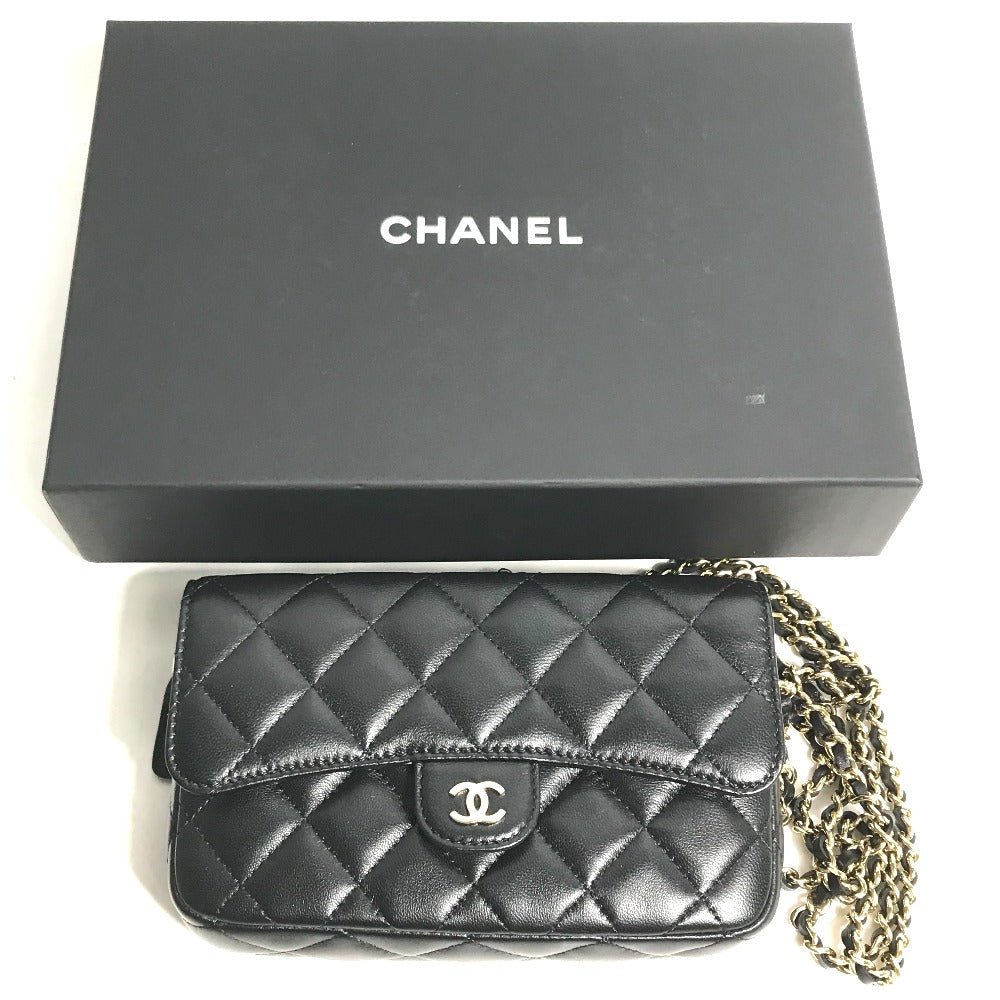 CHANEL AP2096 COCO Mark Phone Case Wallet on Chain in Black Lambskin – Matelassé Quilted, Item No. KO - 231114 - 29 Designed by Karl Lagerfeld (circa 2019), 100% Authentic Pre - Owned - LLUXE.CA