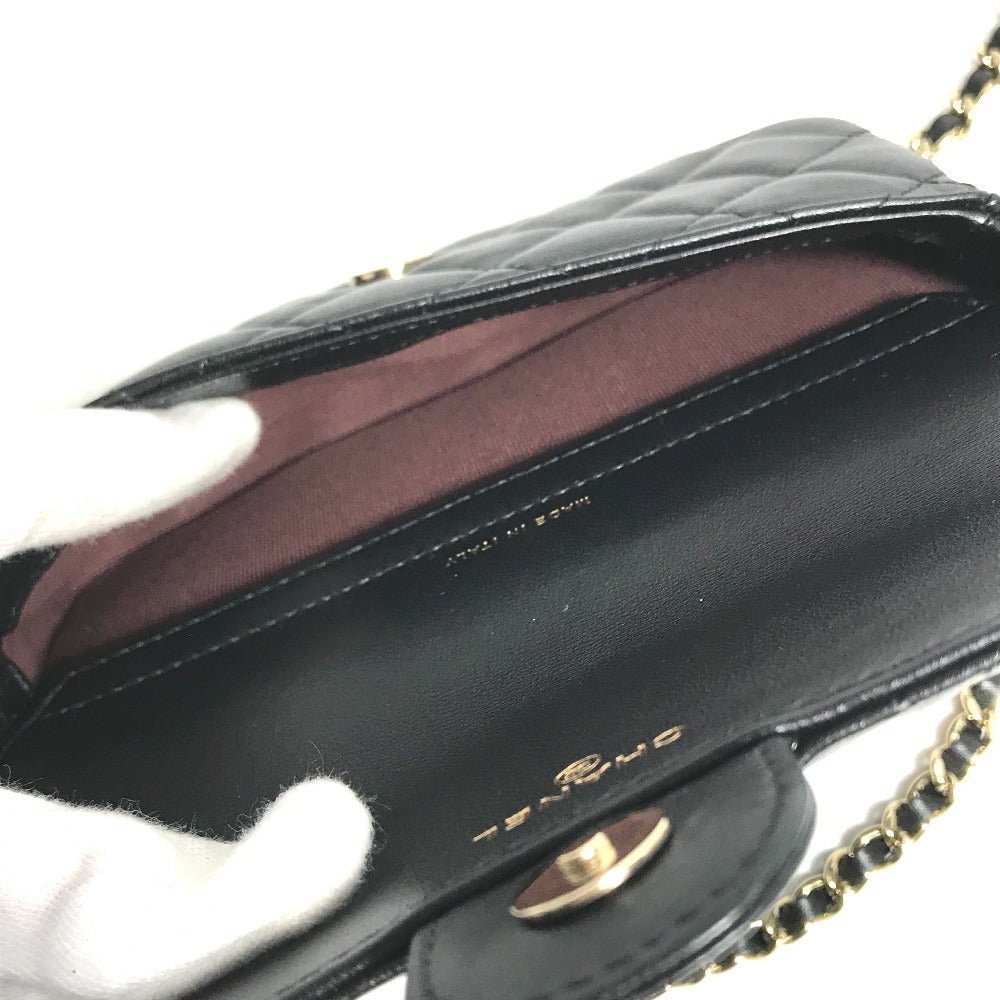 CHANEL AP2096 COCO Mark Phone Case Wallet on Chain in Black Lambskin – Matelassé Quilted, Item No. KO - 231114 - 29 Designed by Karl Lagerfeld (circa 2019), 100% Authentic Pre - Owned - LLUXE.CA