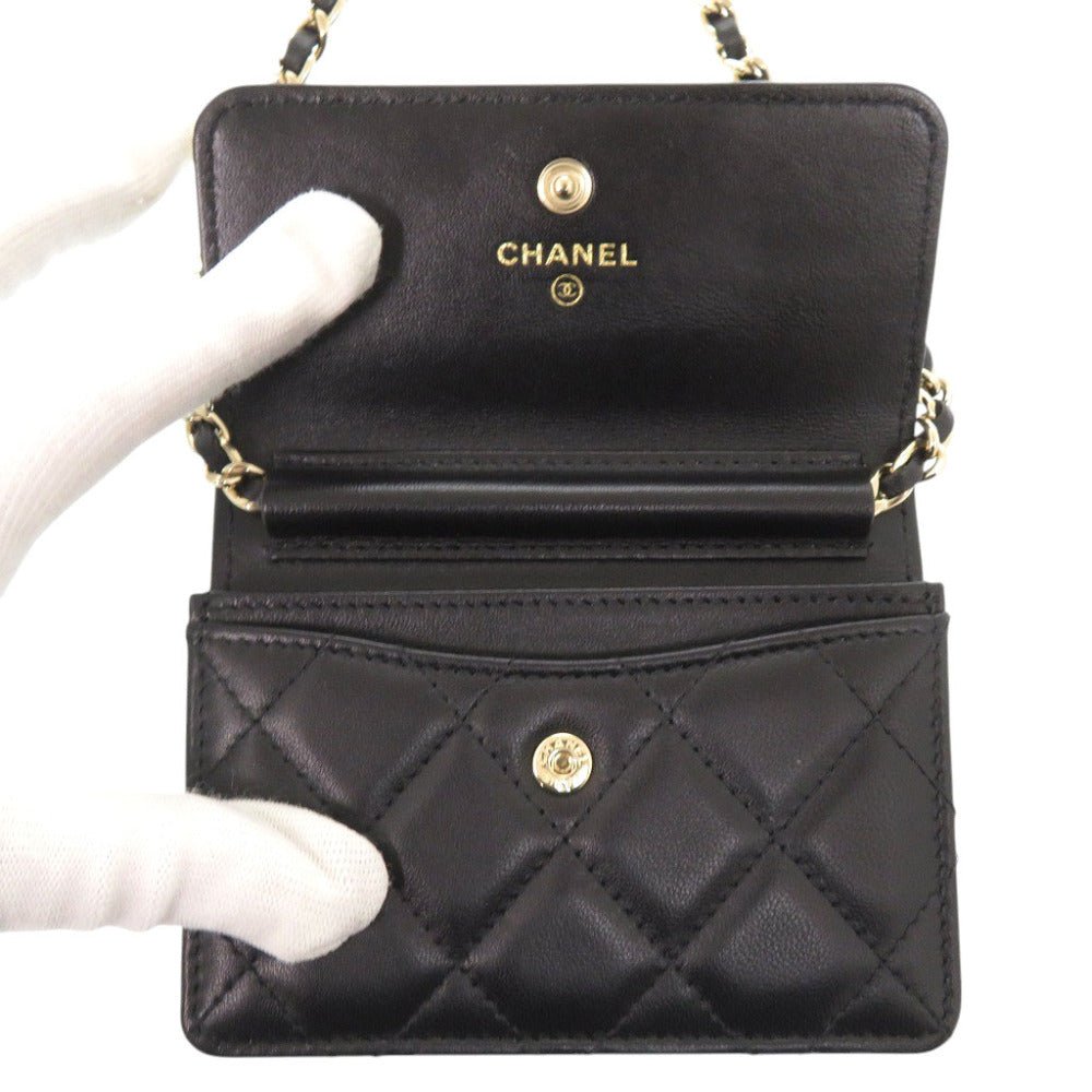 CHANEL Camellia COCO Mark Chain Wallet in Black Matelassé Lambskin with Ribbon Detail – Designed by Karl Lagerfeld, Item No. 6L0943IEA6m10 2010s, 100% Authentic Pre - Owned - LLUXE.CA