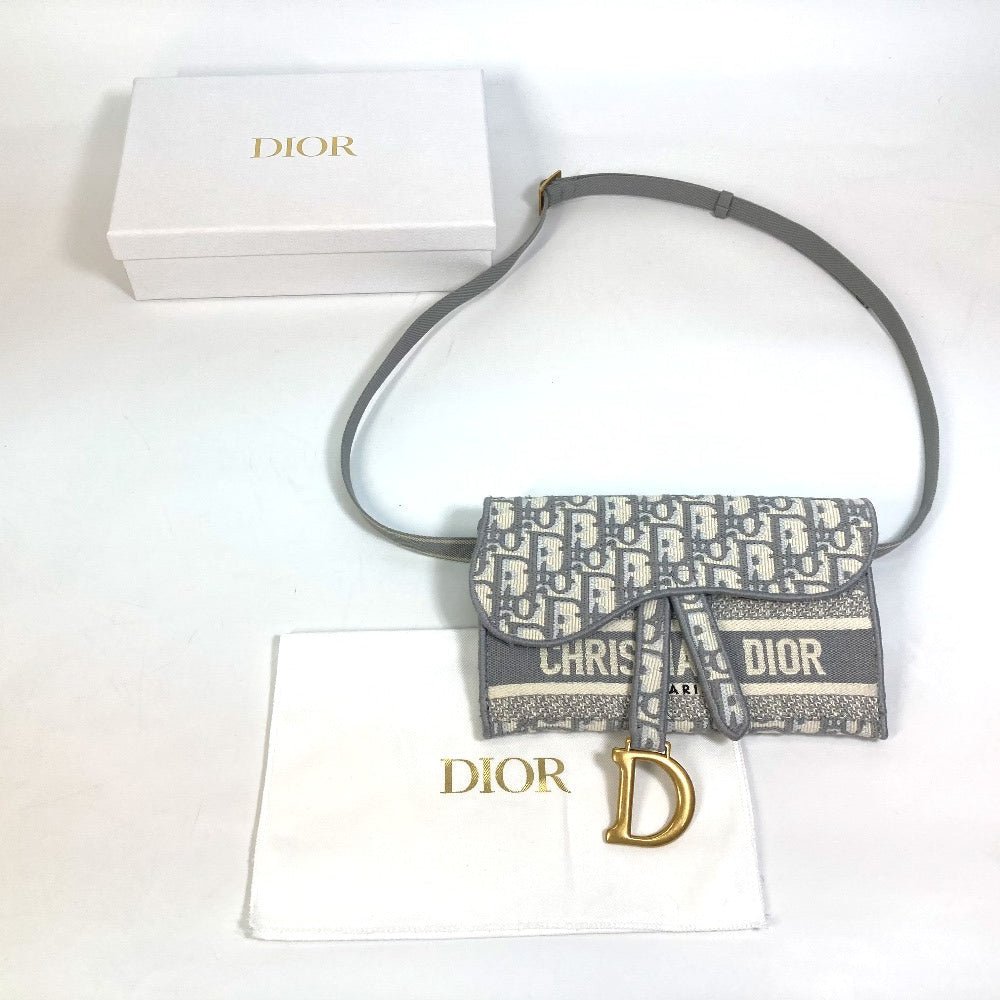 DIOR – Waist Bag – Oblique Jacquard Embroidery Saddle Slim Pouch – Kim Jones – 2018 Revival – 100% Authentic Pre - Owned Item No.: 5276 - 21705 - 11 - LLUXE.CA