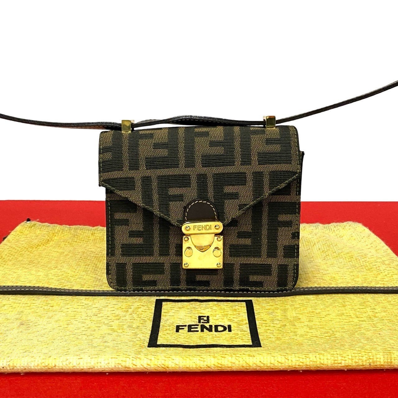 FENDI Mini, Zucca FF Pattern Pre Owned 100% Authentic (Genuine) - LLUXE.CA