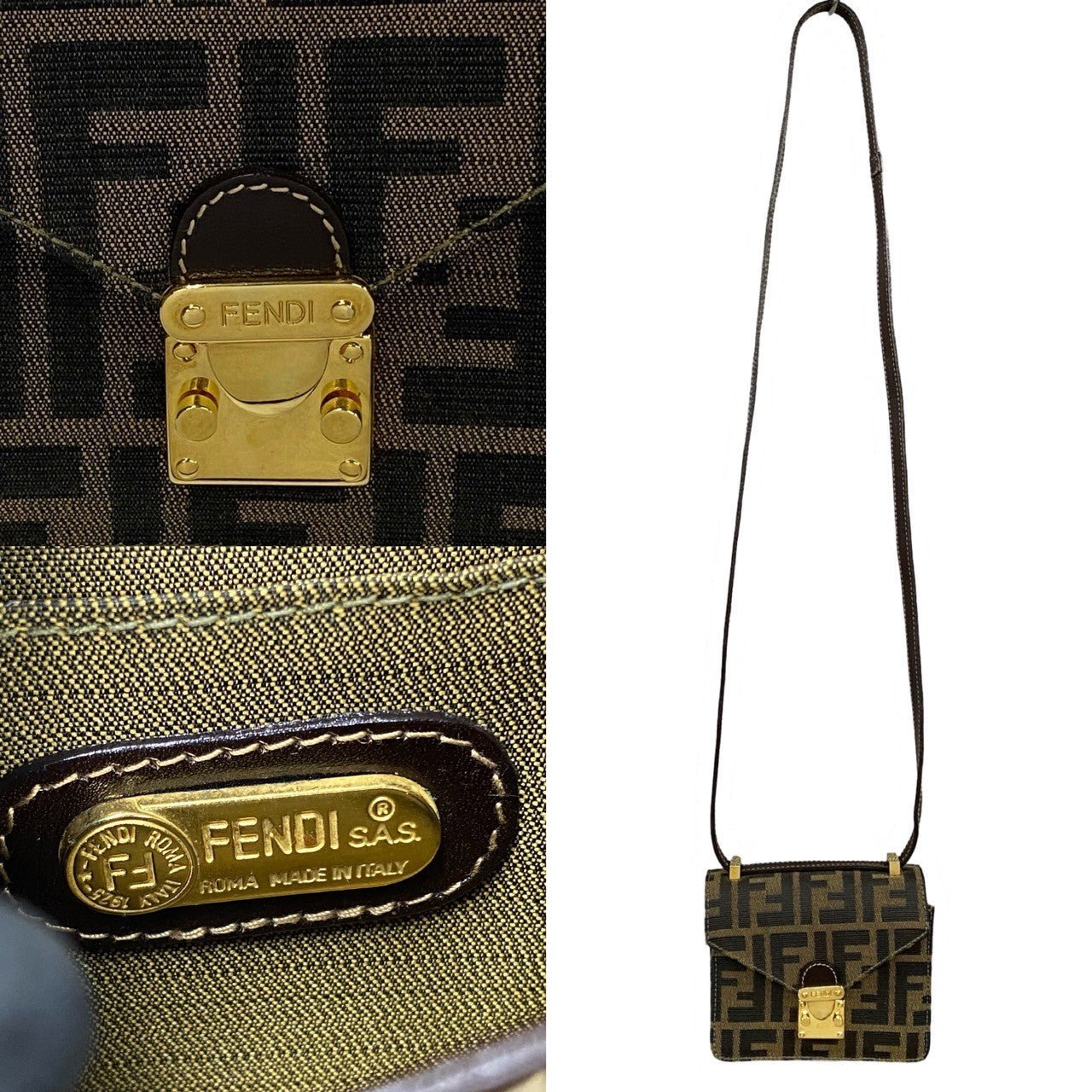 FENDI Mini, Zucca FF Pattern Pre Owned 100% Authentic (Genuine) - LLUXE.CA