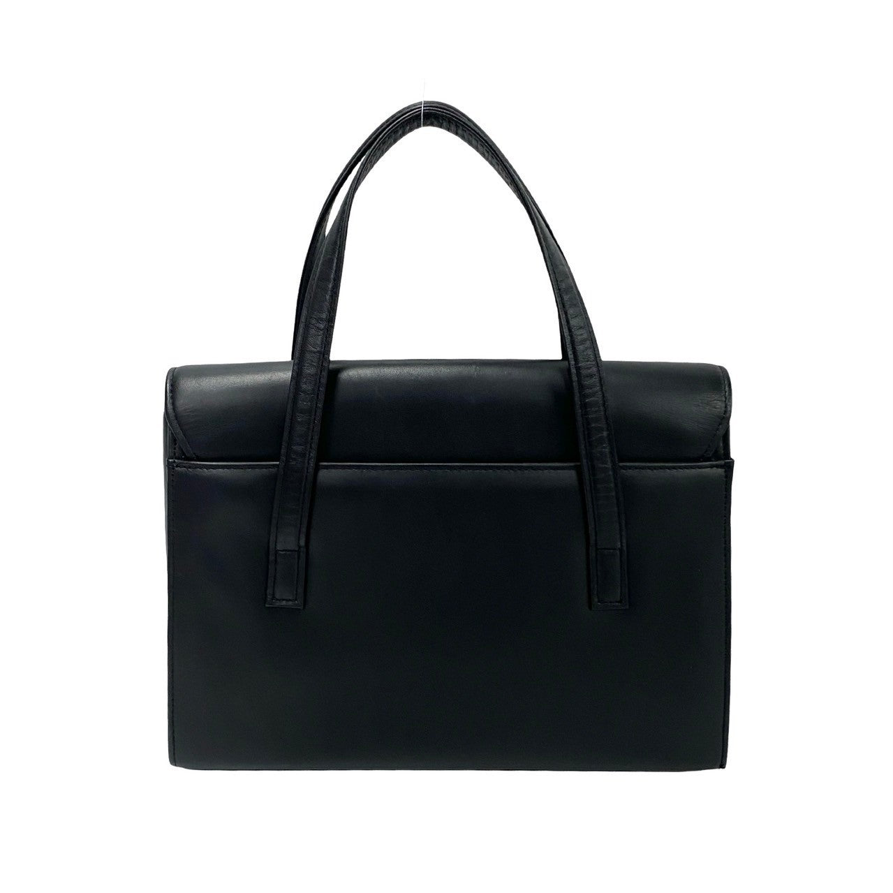 GIVENCHY Vintage Black Leather Handbag with Gold Medallion Logo (Circa 1980s–1990s, Designer: Hubert de Givenchy) – Pre - Owned, 100% Authentic - LLUXE.CA