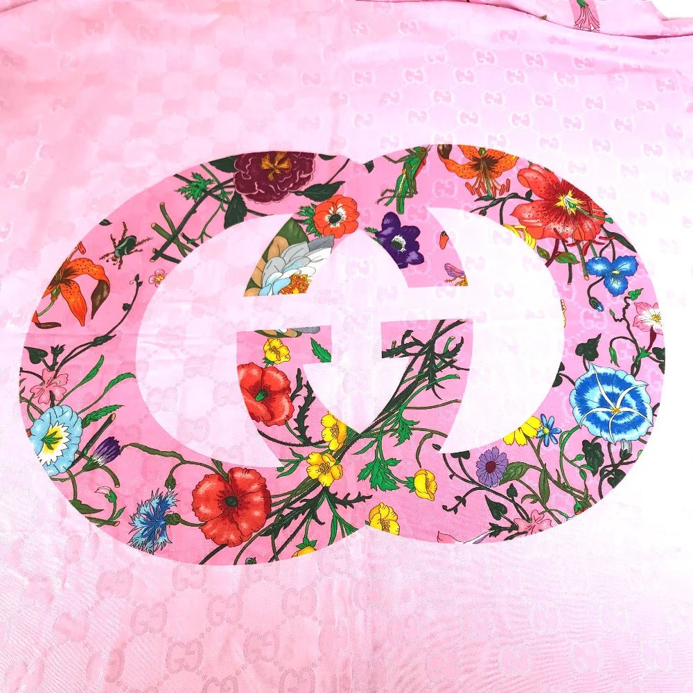 GUCCI – Shawl – Model No. 663676 – GG Logo Flora – Silk & Rayon – Alessandro Michele – 2022 – 100% Authentic Pre - Owned - LLUXE.CA
