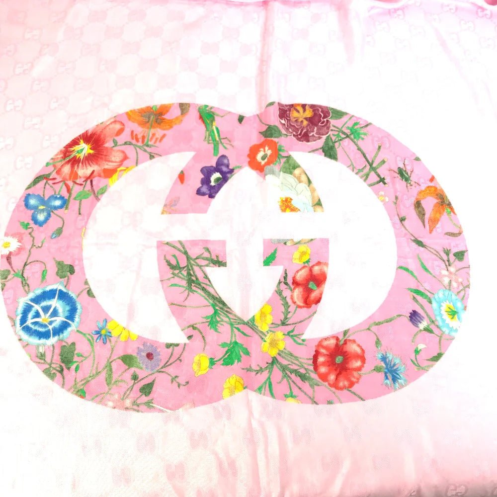 GUCCI – Shawl – Model No. 663676 – GG Logo Flora – Silk & Rayon – Alessandro Michele – 2022 – 100% Authentic Pre - Owned - LLUXE.CA