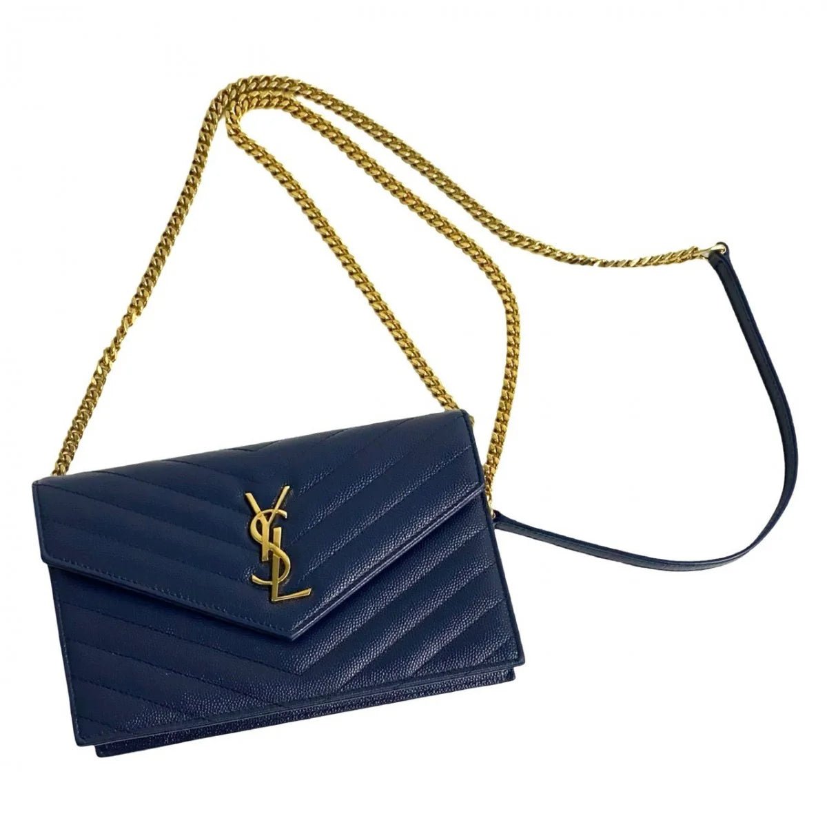 SAINT LAURENT – Envelope Wallet Bag – YSL Logo Metal – Designed by Anthony Vaccarello – 2019 – 100% Authentic Pre - Owned Item No.: 250116pgh89 - 7 - LLUXE.CA