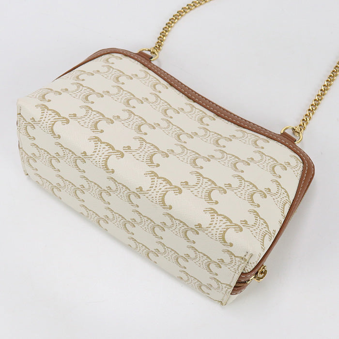 CELINE Triomphe Clutch with chain Pre owned Authentic