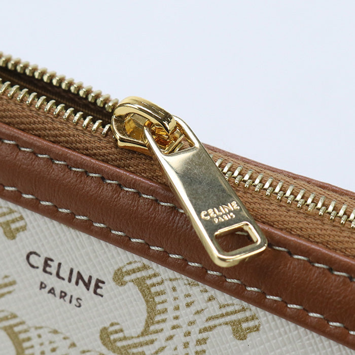 CELINE Triomphe Clutch with chain Pre owned Authentic