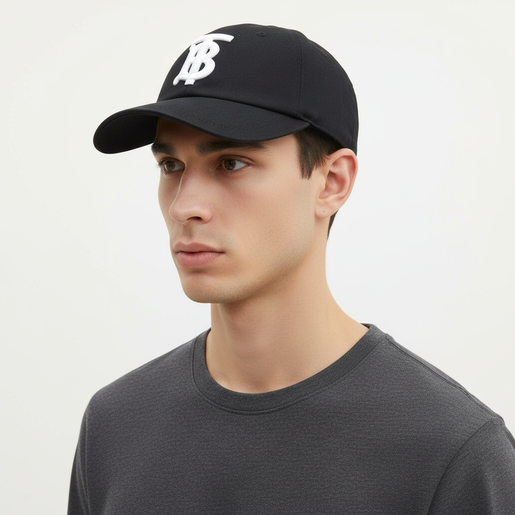 BURBERRY – Men’s Cap – Black Cotton –