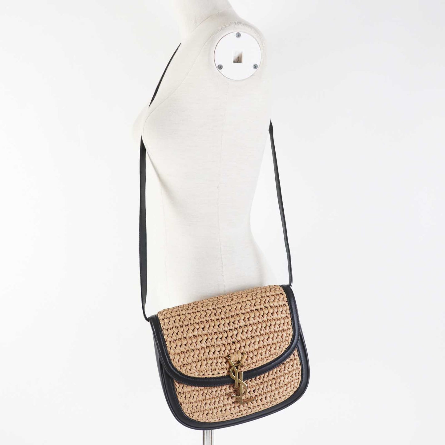 SAINT LAURENT Paris Kaia Raffia & Leather by Anthony Vaccarello 2022 100% Authentic Pre-Owned ✨Pristine