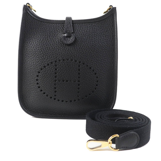 HERMÈS Evelyne TPM (très petit modèle)in Black Taurillon Clémence Leather with Palladium Hardware (2024) – 100% Authentic