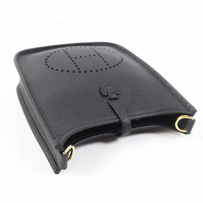 HERMÈS Evelyne TPM (très petit modèle)in Black Taurillon Clémence Leather with Palladium Hardware (2024) – 100% Authentic