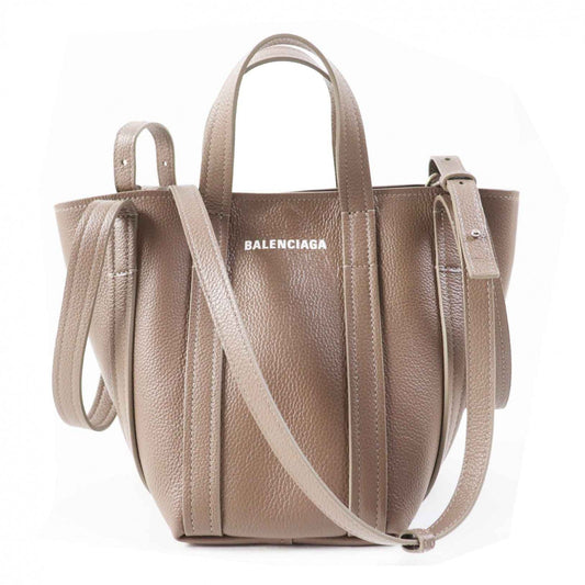 BALENCIAGA 2020s Everyday XS North South 2020s Tote Bag in Brown Leather – Designed by Demna Gvasalia 100% Authentic Pre-Owned Near New✨condition