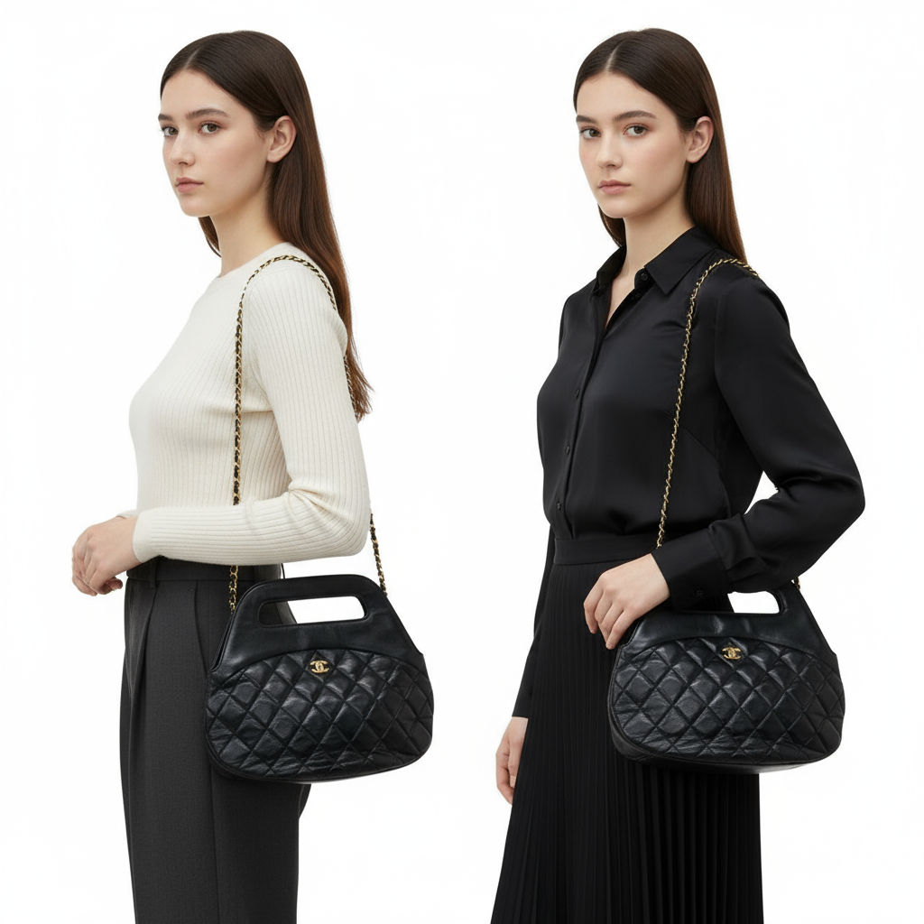 CHANEL Matelassée COCO Mark – 1st Series Black Lambskin Leather