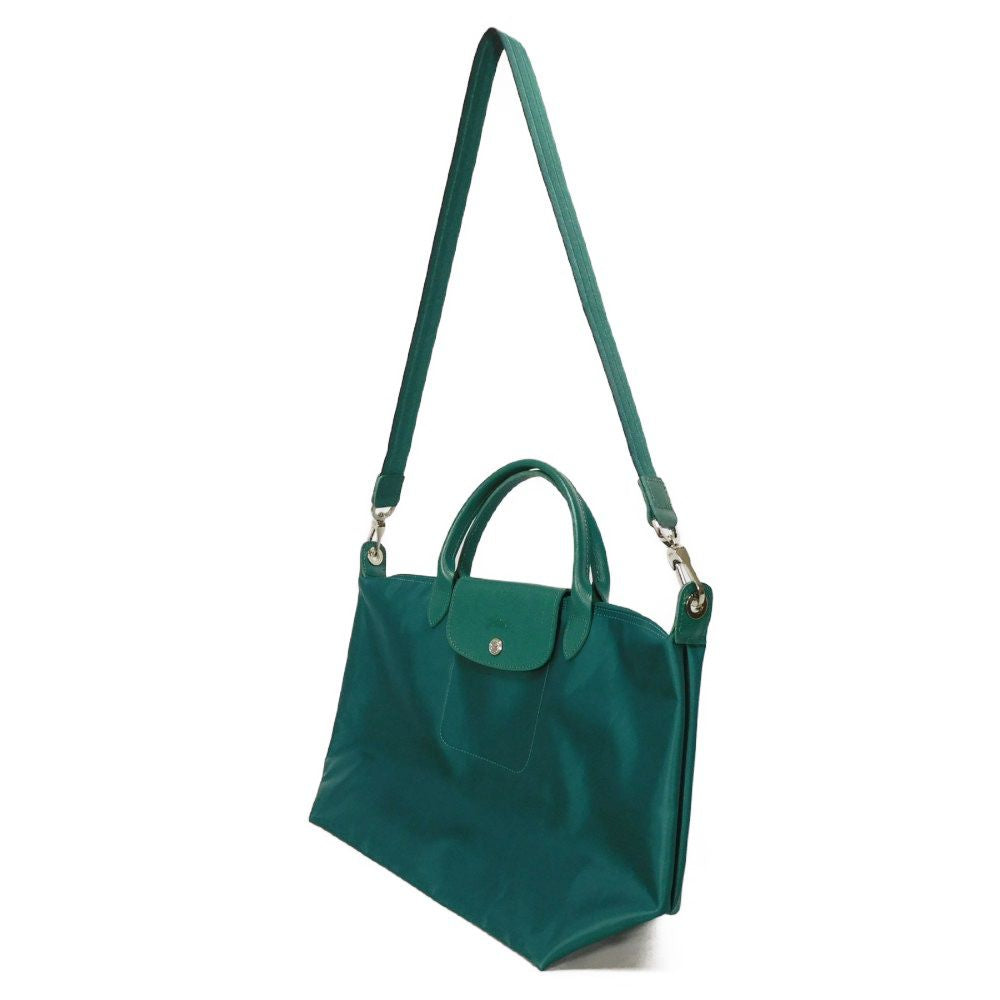 LONGCHAMP – Le Pliage Energy L Top Handle – Recycled Canvas Emerald – 100% Authentic ✨Very Good Pre-Owned Condition
