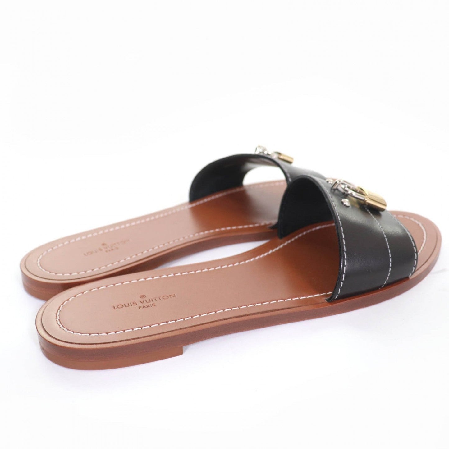 LOUIS VUITTON – Lockit Line Sandals  Nicolas Ghesquière – 2016 – 100% Authentic Pre-Owned A Rank✨Excellent Condition
