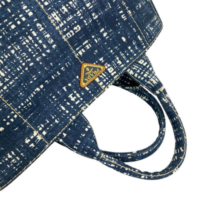 Prada Blue canvas with signature triangle logo hardware Introduced Early 2000s by Miuccia Prada – 100% Authentic Pre-Owned AB Rank ✨ Gently Used