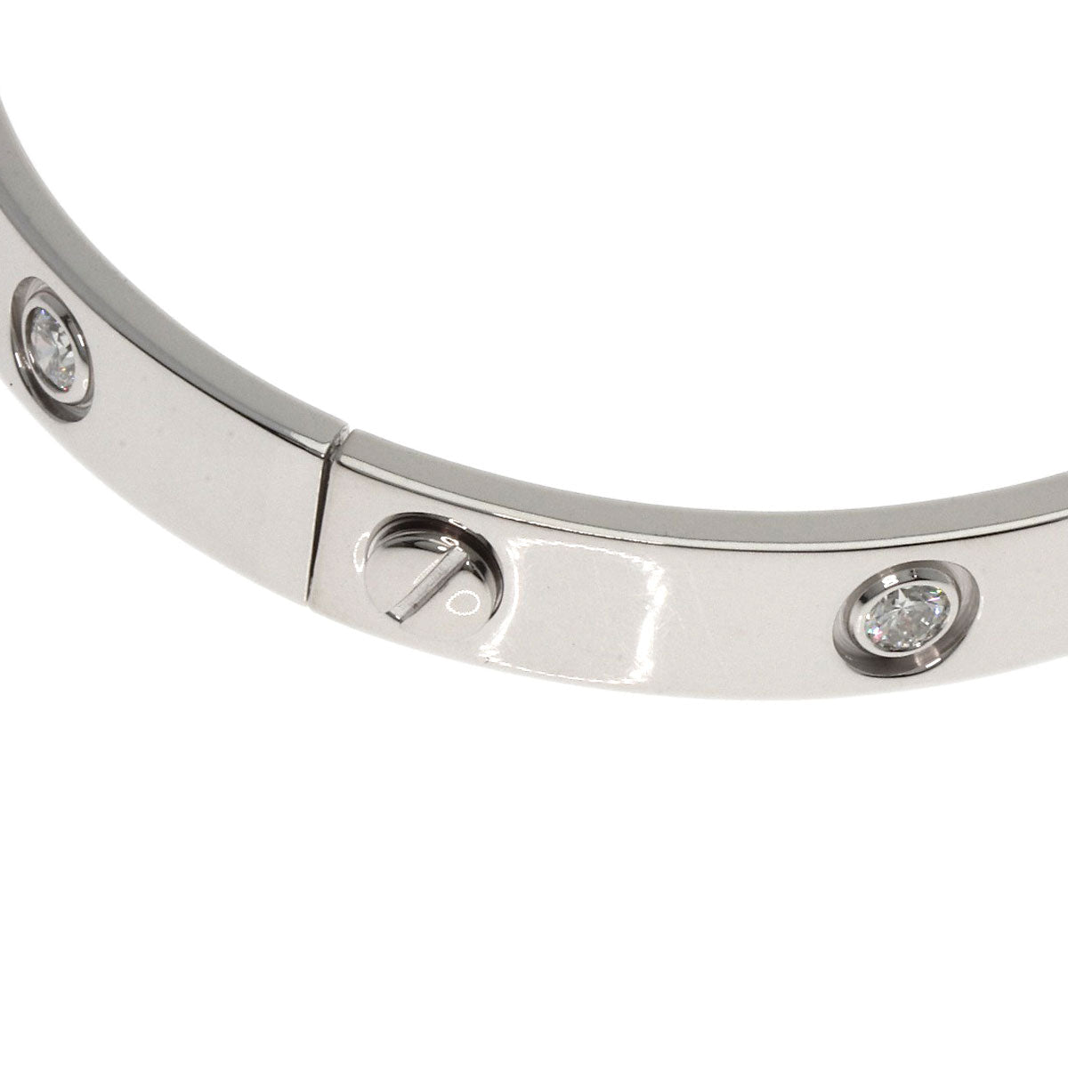 Cartier Love Bracelet Half Diamond #17 with Driver – 18K White Gold –