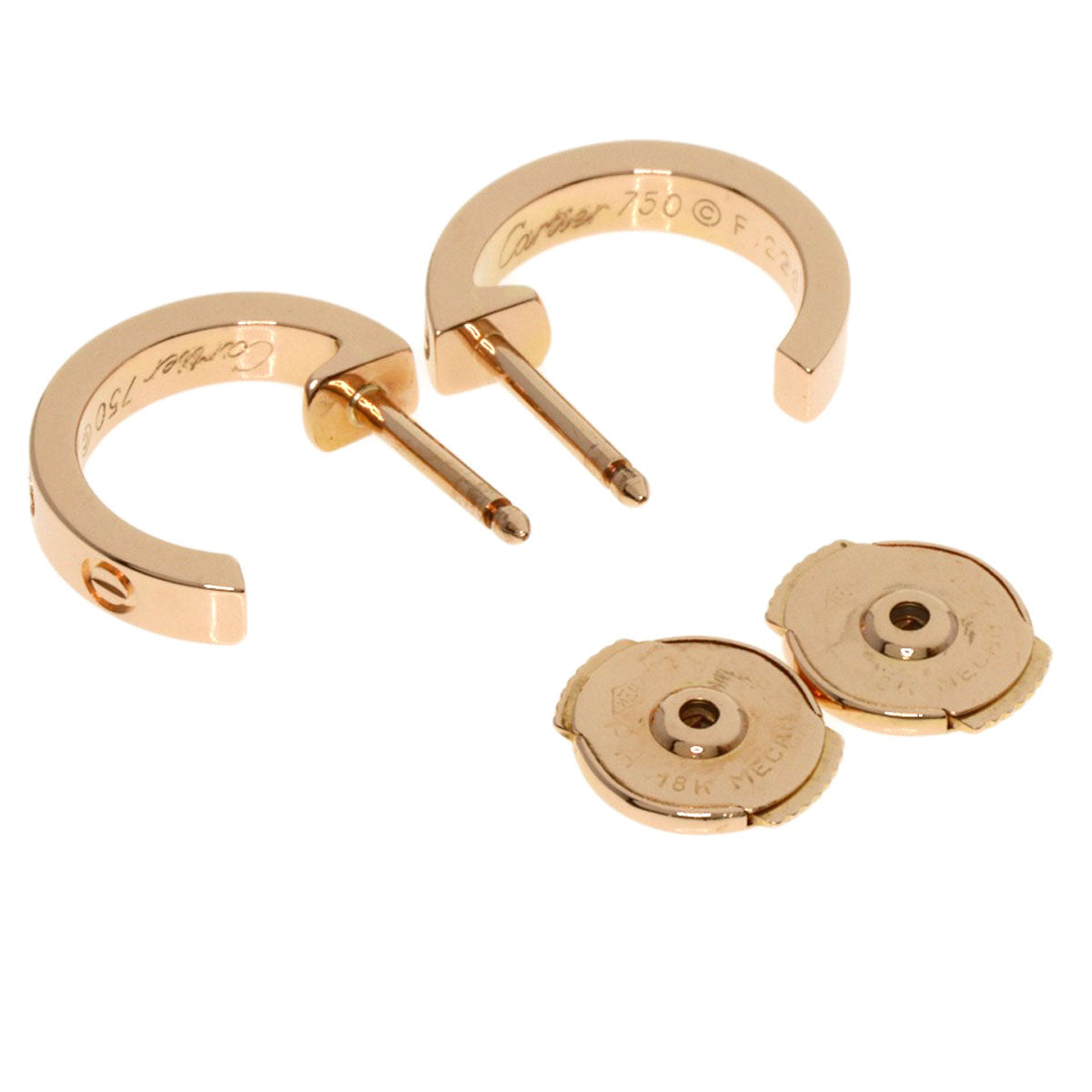 CARTIER – Mini Love Pierced Earrings 18K Pink Gold 100% Authentic Pre-Owned ✨