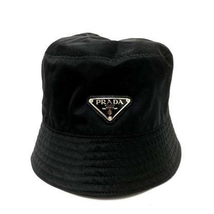 Prada Triangle Logo – Bucket Hat Introduced Late 1990s by Miuccia Prada – 100% Authentic Pre-Owned