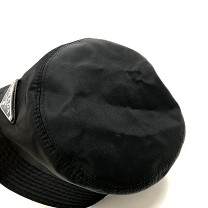 Prada Triangle Logo – Bucket Hat Introduced Late 1990s by Miuccia Prada – 100% Authentic Pre-Owned