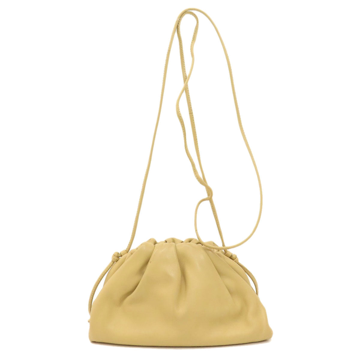 Bottega Veneta –Gamaguchi Frame Shoulder Bag – Beige Calfskin
