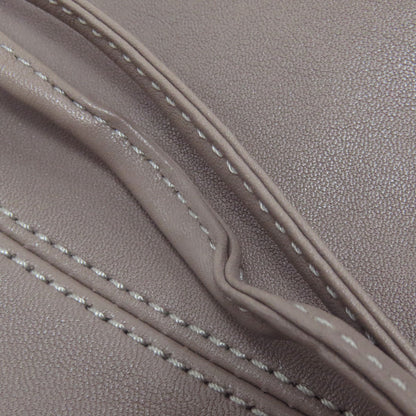 Longchamp Classic Leather Logo Line (2000s Collection) Leather Gray – 100% Authentic ✨Excellent Pre-Owned
