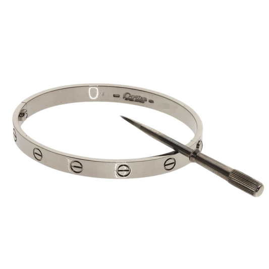 CARTIER Love Bracelet with Driver  18K White Gold     100% Authentic Pre-Owned A Rank          ✨Excellents