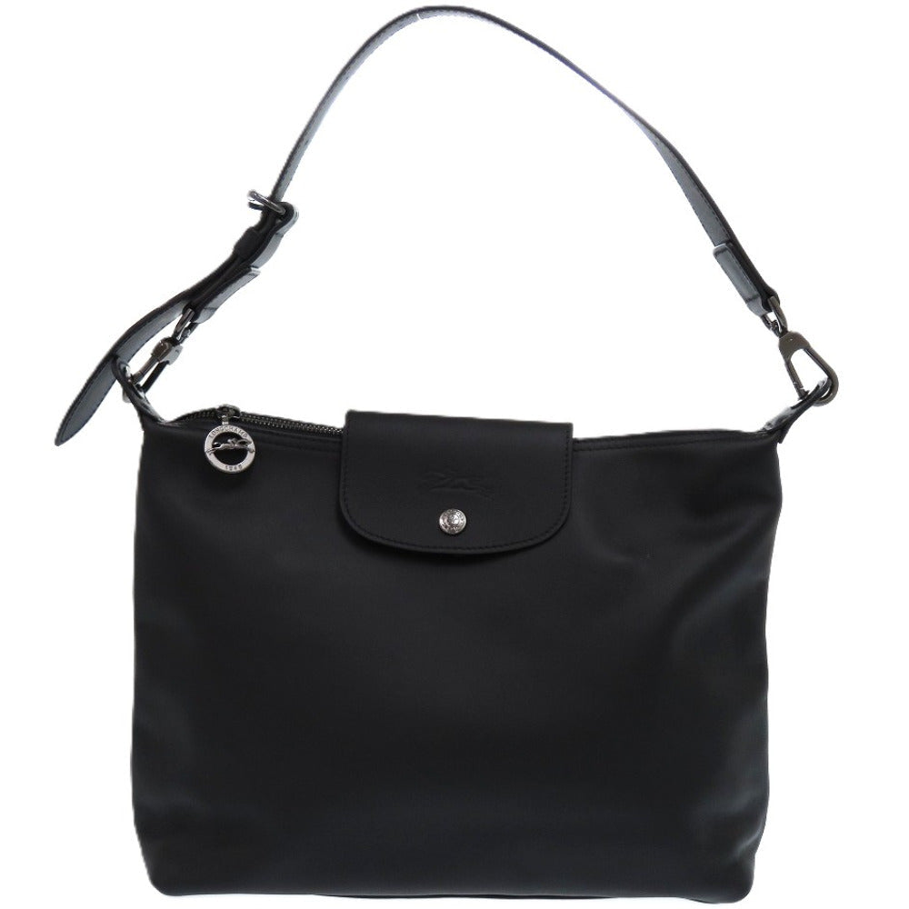 Longchamp – Le Pliage Extra Shoulder Bag – Black Leather – 100% Authentic ✨Pristine Pre-Owned Condition