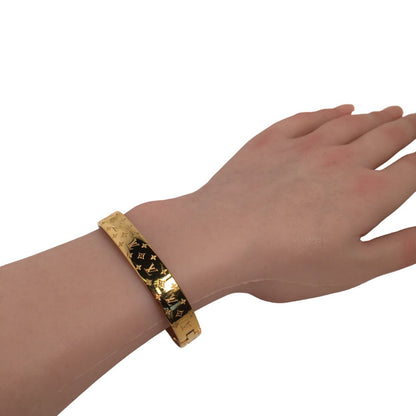 LOUIS VUITTON Gold-Plated Nanogram Cuff Bracelet  by Nicolas Ghesquière 2021 100% Authentic ✨Very Good Pre-Owned Condition