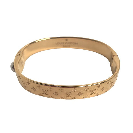 LOUIS VUITTON Gold-Plated Nanogram Cuff Bracelet  by Nicolas Ghesquière 2021 100% Authentic ✨Very Good Pre-Owned Condition