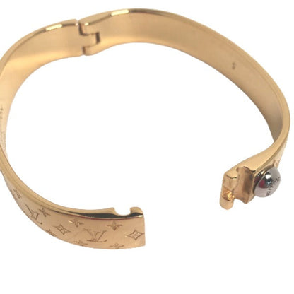 LOUIS VUITTON Gold-Plated Nanogram Cuff Bracelet  by Nicolas Ghesquière 2021 100% Authentic ✨Very Good Pre-Owned Condition