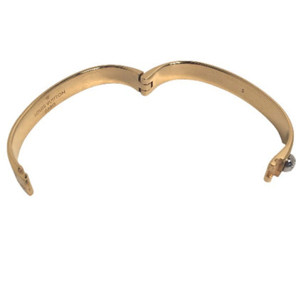 LOUIS VUITTON Gold-Plated Nanogram Cuff Bracelet  by Nicolas Ghesquière 2021 100% Authentic ✨Very Good Pre-Owned Condition