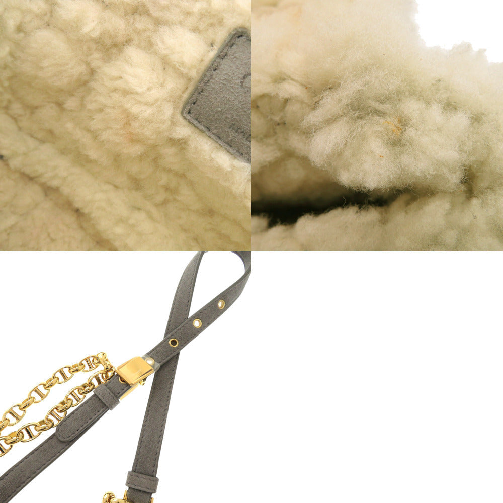 Christian Dior  – Caro Chain Gray Mouton & Suede –