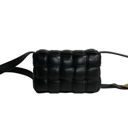 Bottega Veneta 100% Authentic Pre-Owned Padded Cassette Mini Bag | Black Leather | Designed by Daniel Lee Authentic Pre-Owned
