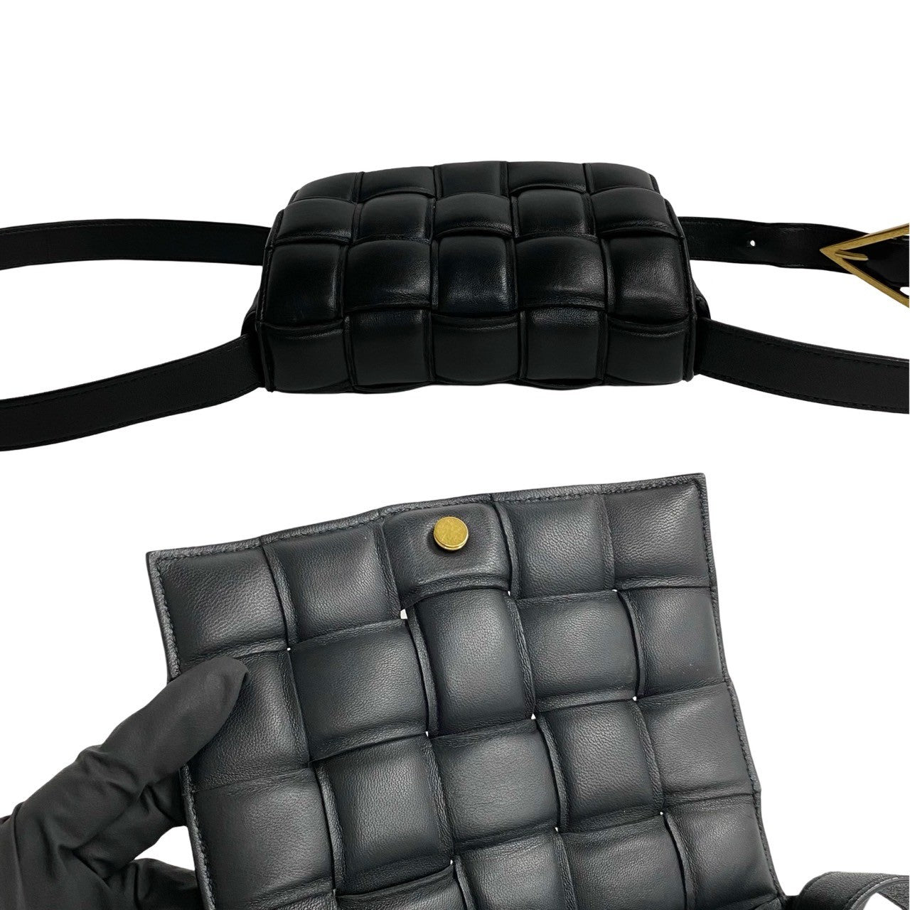 Bottega Veneta 100% Authentic Pre-Owned Padded Cassette Mini Bag | Black Leather | Designed by Daniel Lee Authentic Pre-Owned