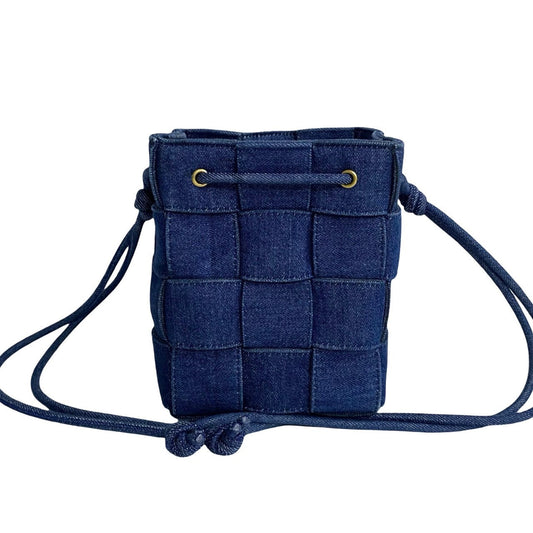 Bottega Veneta Small Cassette Bucket in Blue Denim – Resort 2021, Designed by Daniel Lee, 100% Authentic Pre-Owned
