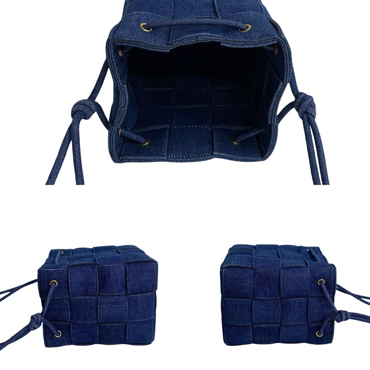 Bottega Veneta Small Cassette Bucket in Blue Denim – Resort 2021, Designed by Daniel Lee, 100% Authentic Pre-Owned