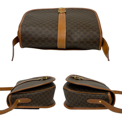 CELINE Shoulder Bag Leather, PVC Brown Macadam Blason Pattern Women(Unisex) Used Authentic