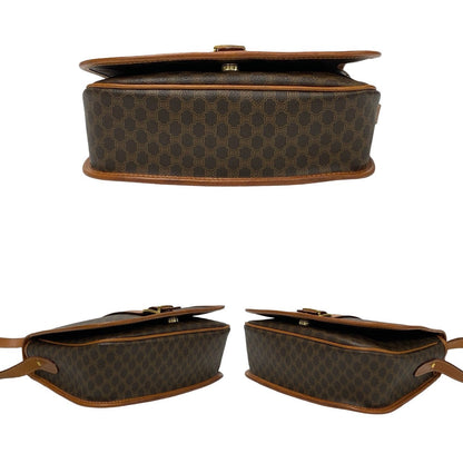 CELINE Shoulder Bag Leather, PVC Brown Macadam Blason Pattern Women(Unisex) Used Authentic