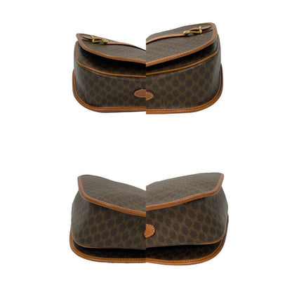 CELINE Shoulder Bag Leather, PVC Brown Macadam Blason Pattern Women(Unisex) Used Authentic